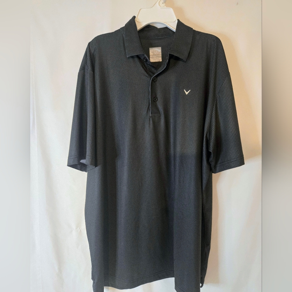 Callaway Opti Dry Men's Short Sleeve Polo Shirt Gray with Black Size Large